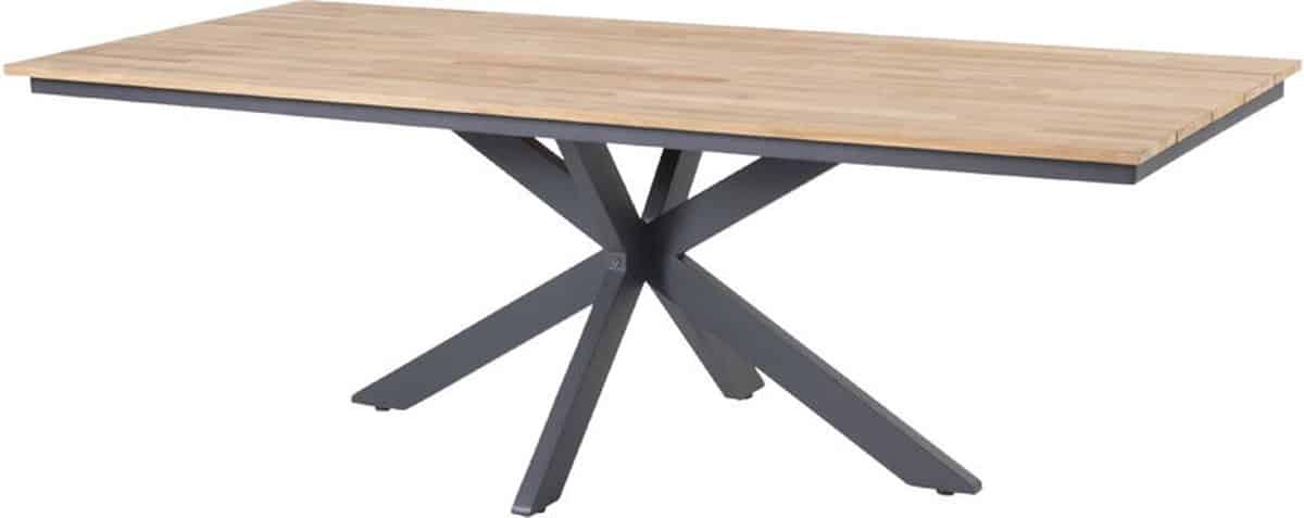 4so minerva tafelframe antracite met tafelblad teak 220 x