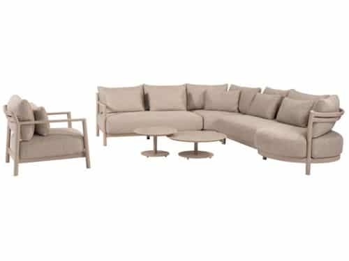 4so - Mykonos loungeset met Boaz coffeetafels latte dia. 60