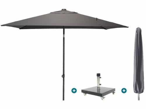 4SO Oasis stokparasol 200x250 cm. - Antraciet Granada voet en