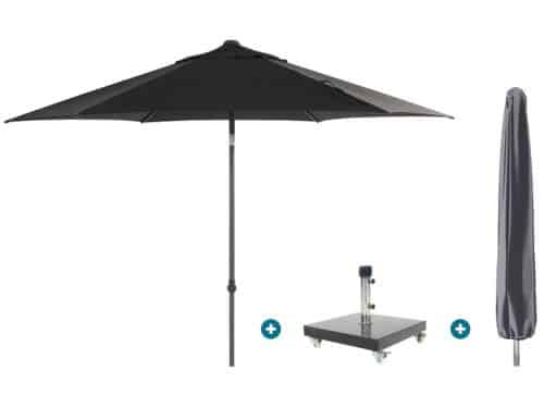 4SO Oasis stokparasol 300 cm. - Antraciet Granada voet en