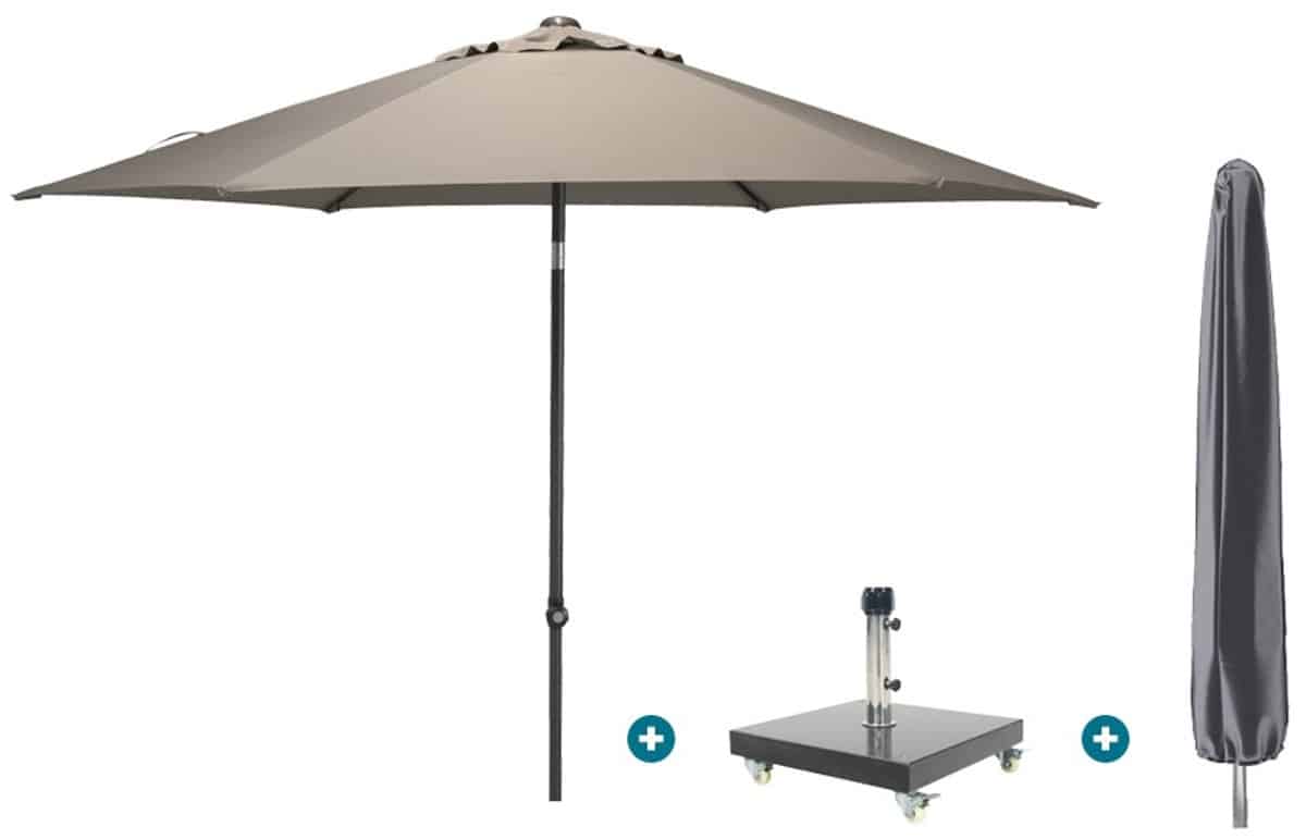 4so oasis stokparasol 300 cm. taupe granada voet en