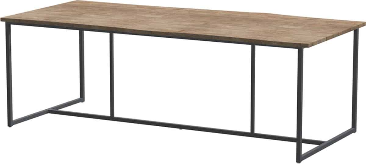 4so quatro tafelframe antracite met robusto tafelblad teak 220