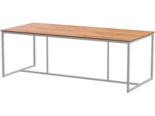 4SO - Quatro tafelframe Frost Grey met tafelblad Teak 220