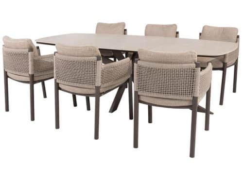 4so - Savanne diningset met Prado tafel terre keramiek barrel
