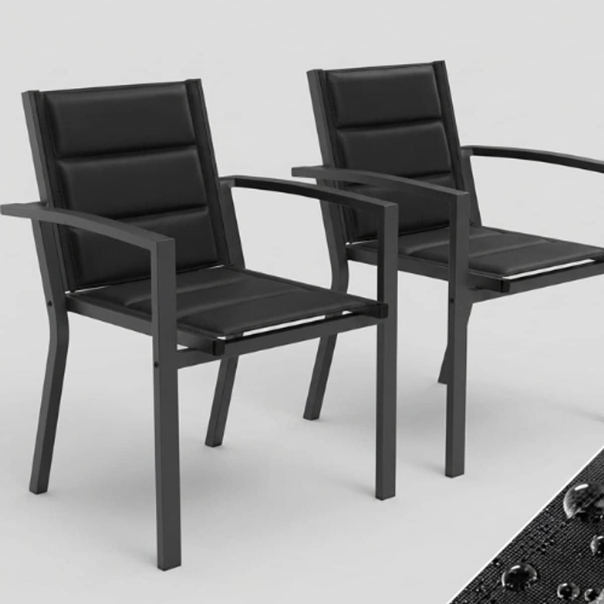 aafinity 2 delige tuinstoelenset stapelbare stoelen met aluminium frame en