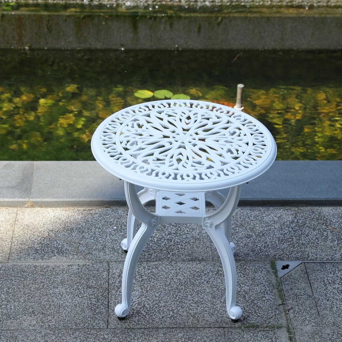 aluminium bijzettafel terrastafel tuintafel buiten genieten weerbestendig