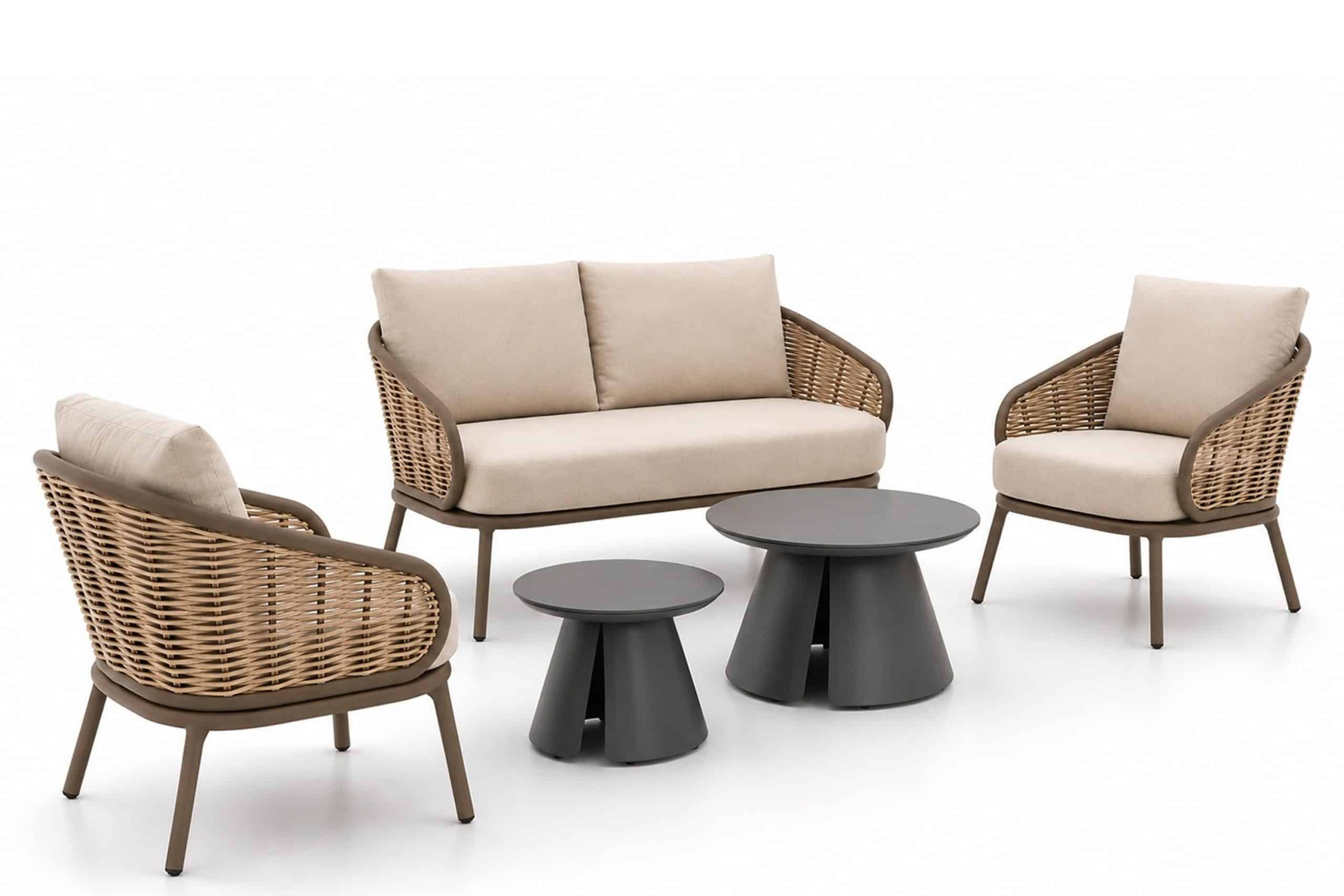 apple bee pine key/cayora 50/80 cm stoel bank loungeset 5 delig