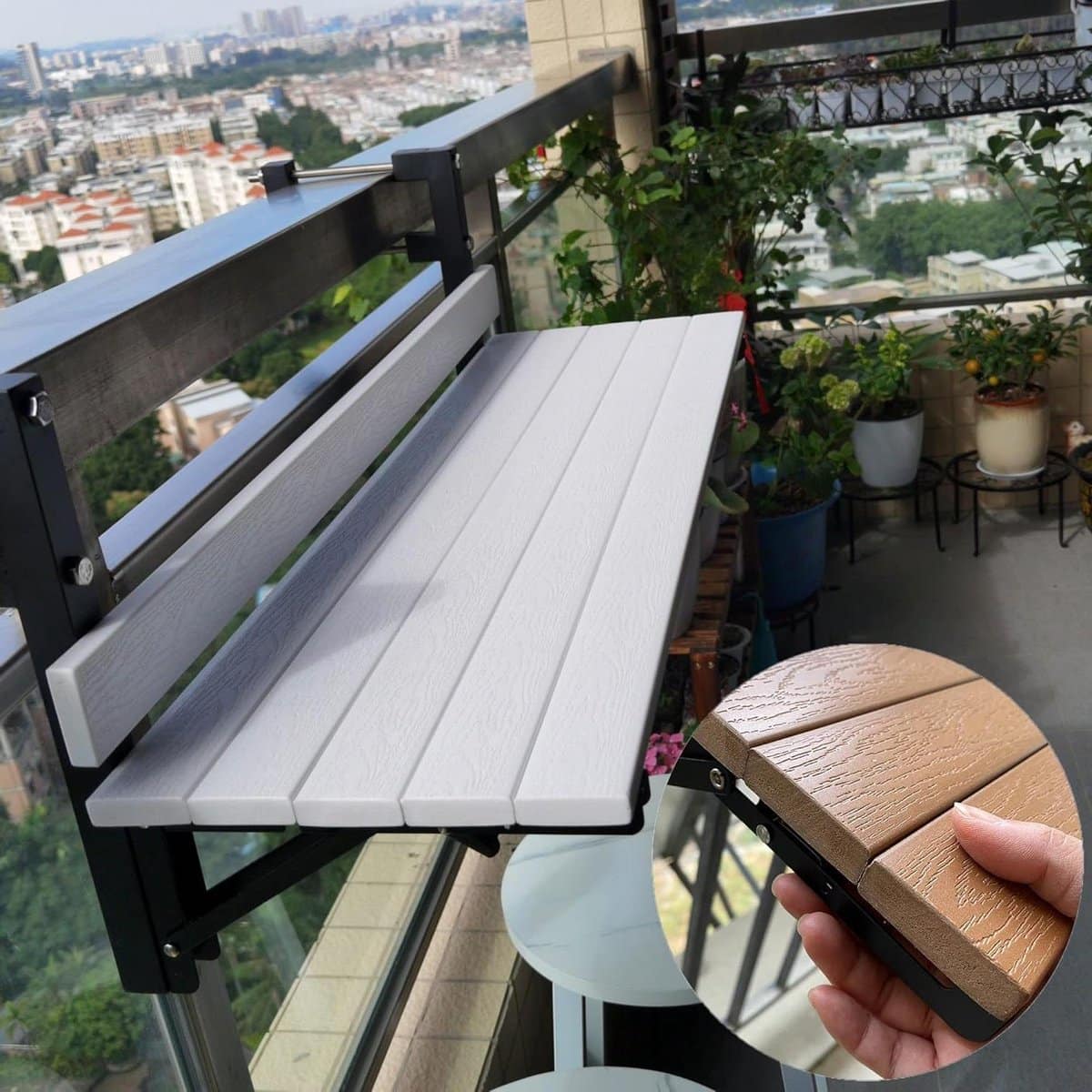 balkon railing tafel buitenbartafel klaptafel buiten ontspannen