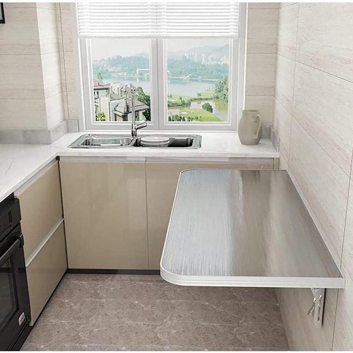 balkon railing tafel wandtafel bijzettafel ruimte besparen