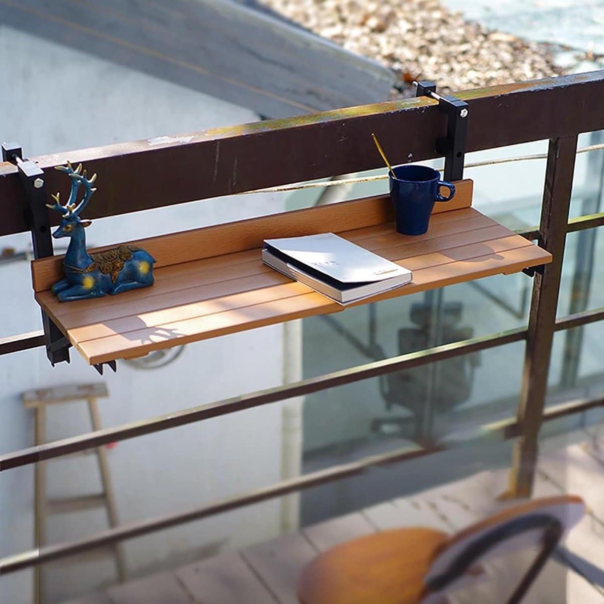 balkon reling klaptafel opvouwbare buitentafel buiten ontspannen