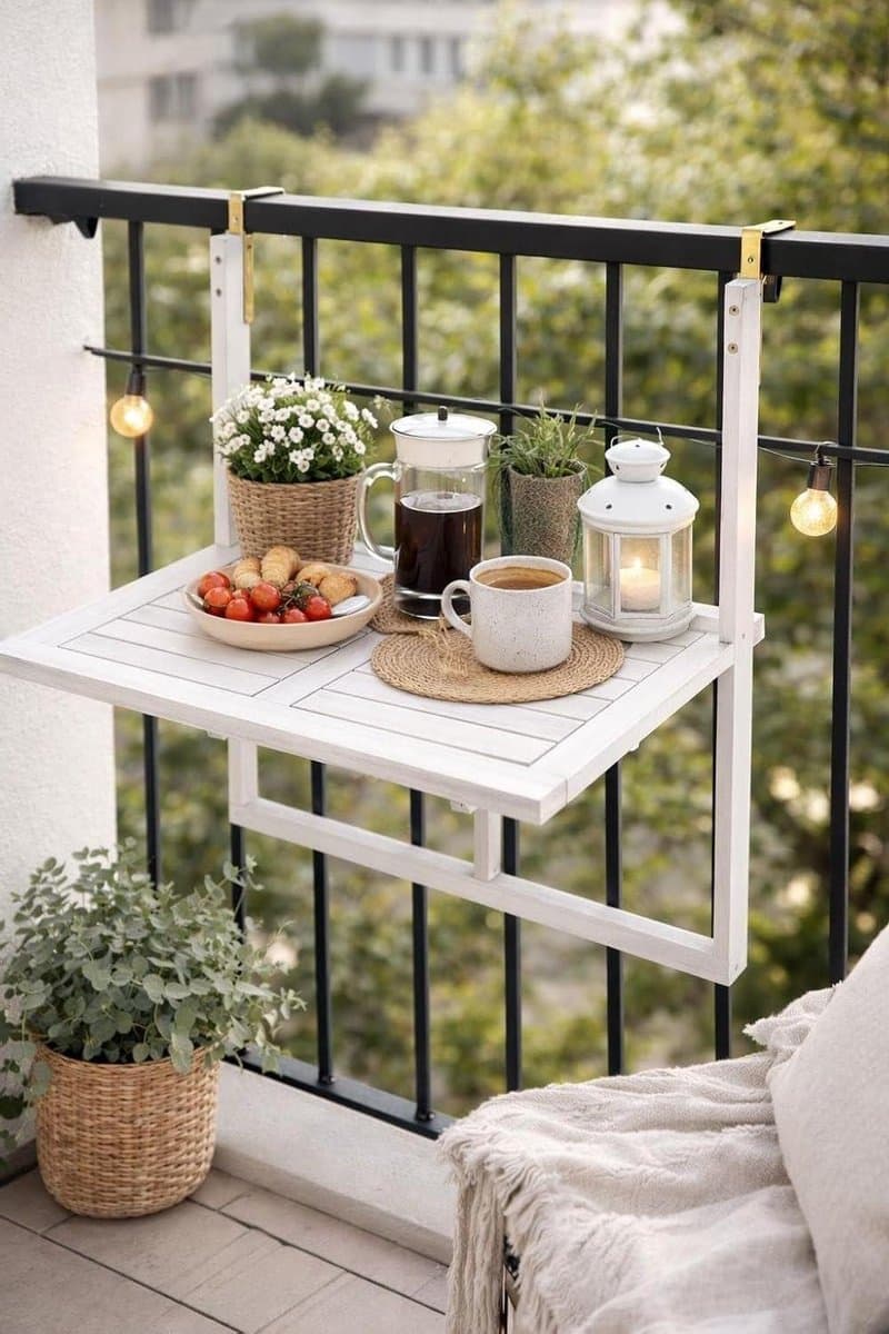 balkonhangtafel klaptafel genieten op balkon ruimtebesparend ontwerp