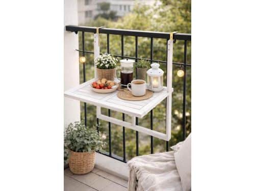 Balkonhangtafel - Klaptafel - Ontbijten op balkon - Ruimtebesparend ontwerp
