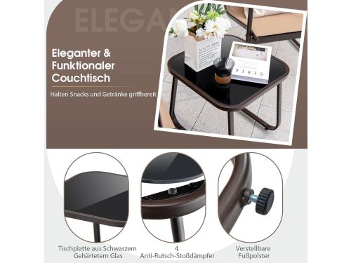 Balkonset 3-delig - Meuble Paris Tuinmeubelset met 2 Comfort Stoelen