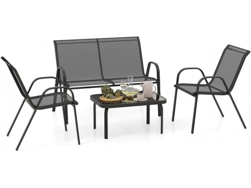 Balkonset 4-delig - Tuinmeubelen set - Buiten Zitten - Ergonomisch