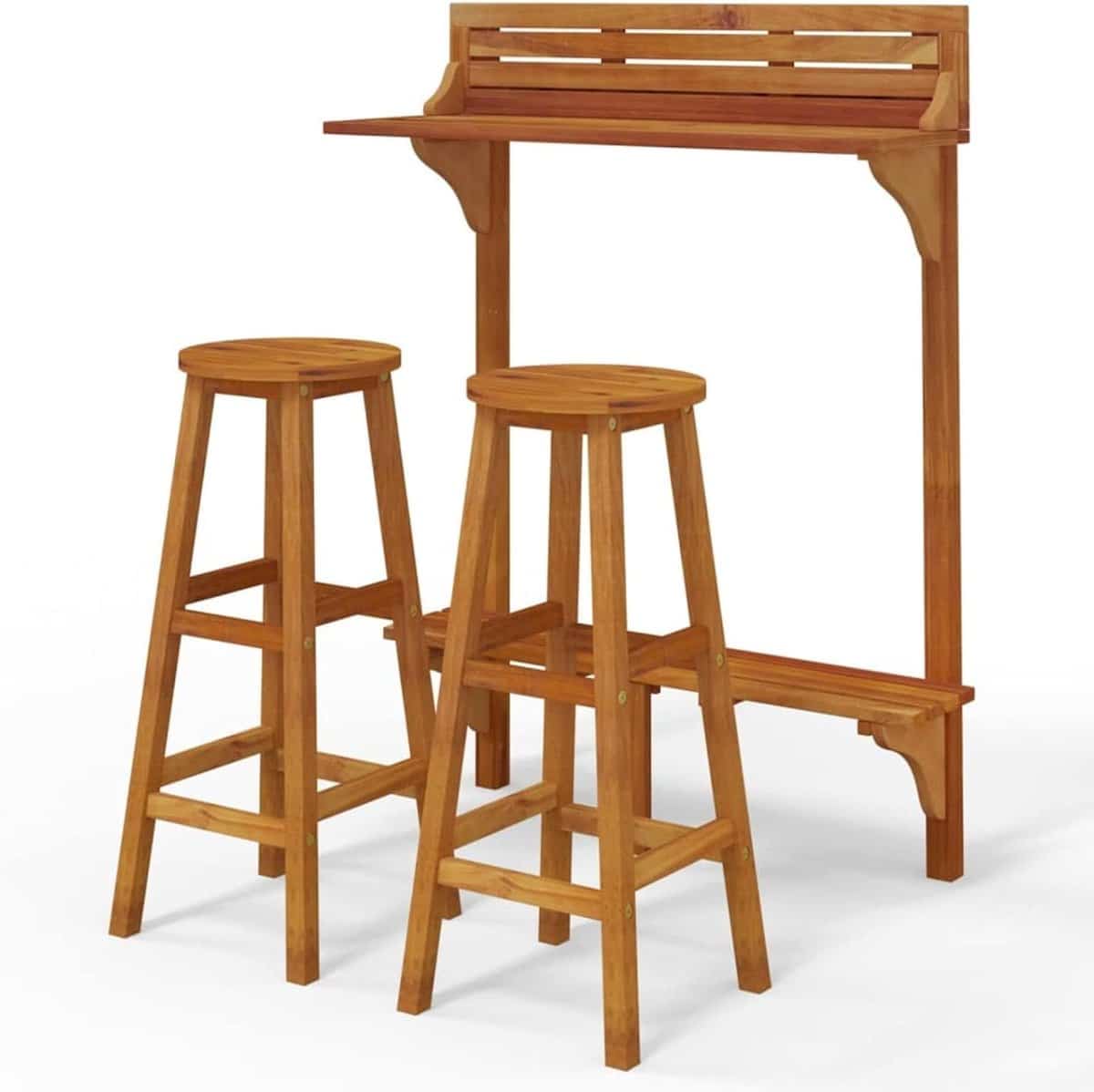 balkonset hout bistro set buiten zitten bevestiging