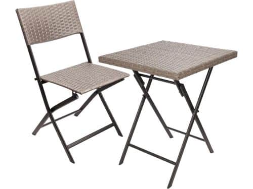 Balkonset met tafel en stoel - Poly rattan terrassetuinset