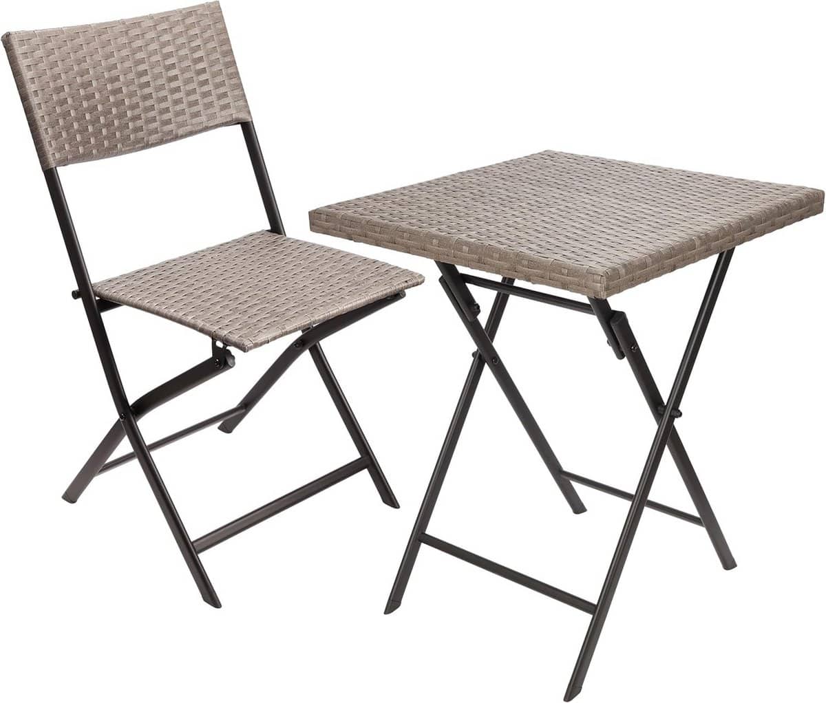 balkonset met tafel en stoel poly rattan terrassetuinset
