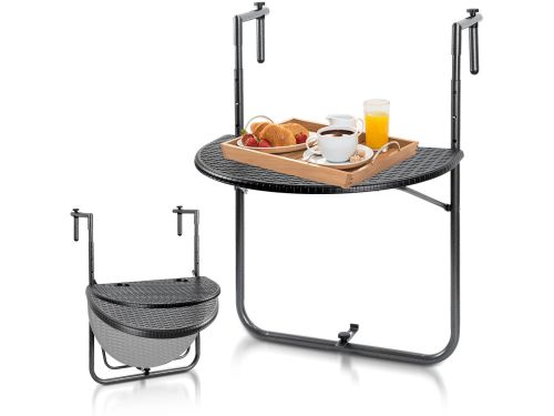 Balkontafel - Inklapbaar - Hangend - Zwart - 60x40x83.5cm