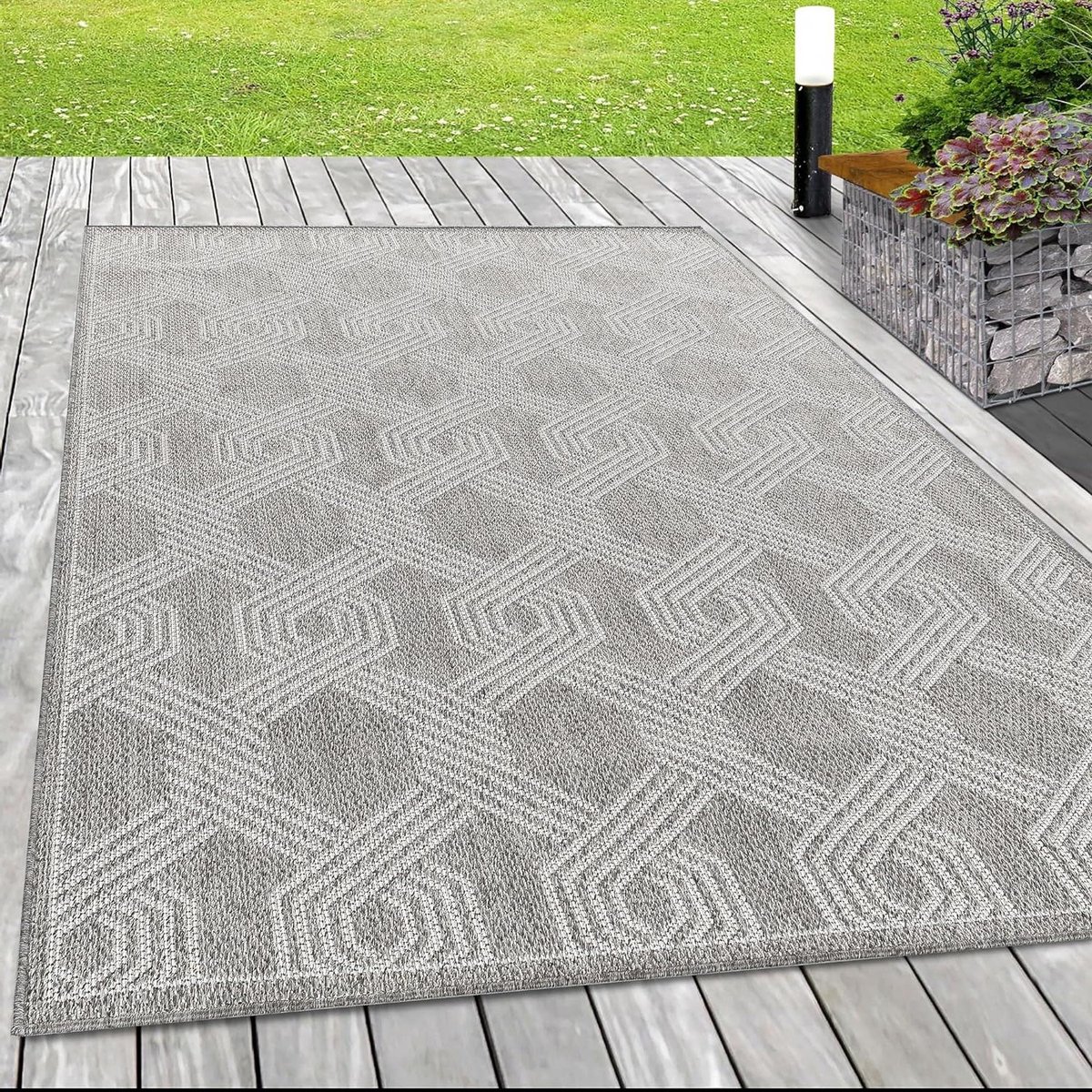 balkontapijt buitenkleed terrastapijt buiten leven waterafstotend gevlochten