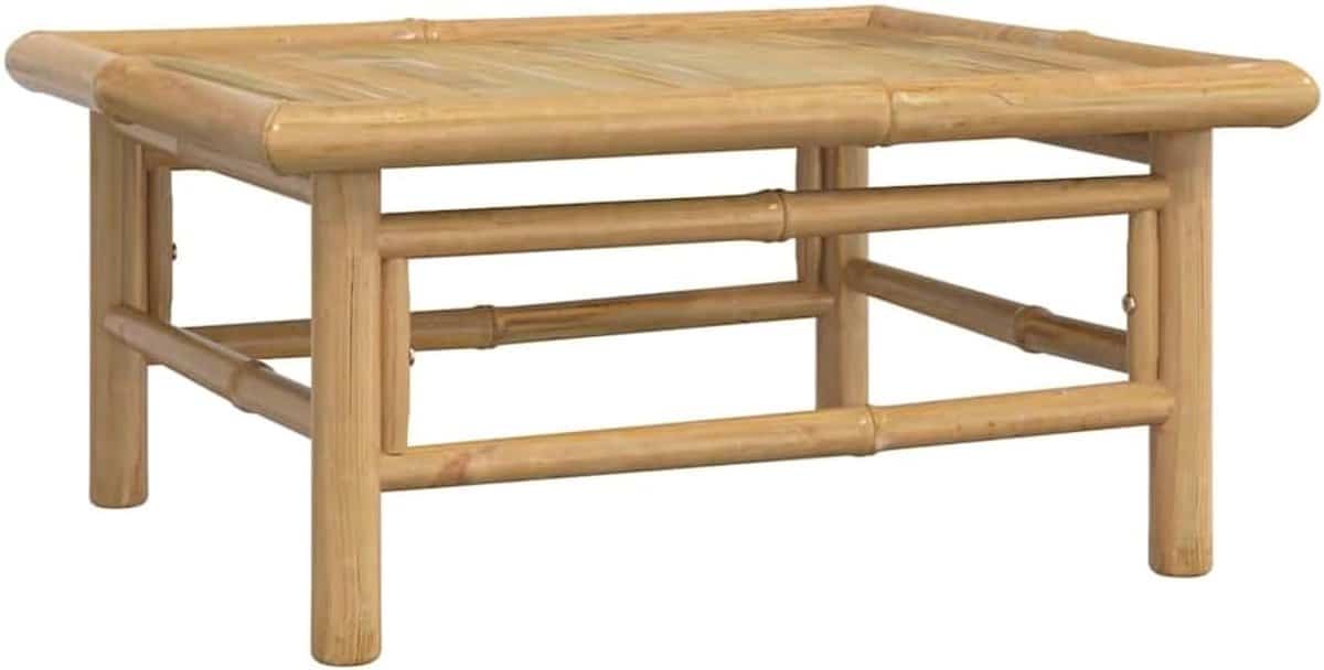 bamboe tuintafel bijzettafel buiten dranken en gerechten