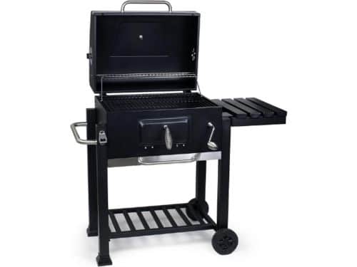barbecue trolley met deksel, houtskool BBQ met legplank en brandklep
