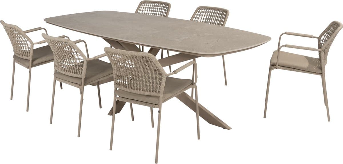 barista prado dining tuinset 240x105xh75 cm 7 delig latte met