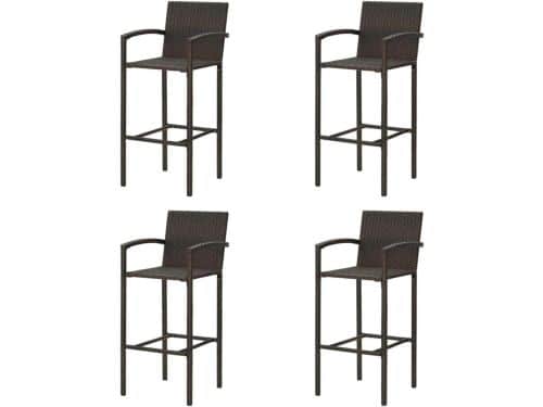 Barkrukken Set - Barstoelen Bruin - Terras Zitten - Gepoedercoat