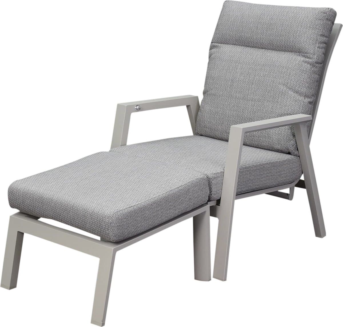 barolo lounge balkonset 2 delig verstelbaar latte creme aluminium