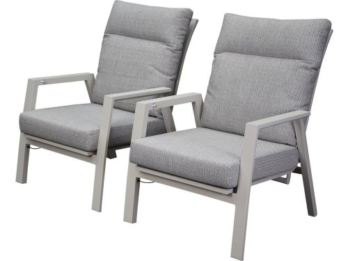 Barolo lounge balkonset 2 delig verstelbaar latte zand aluminium