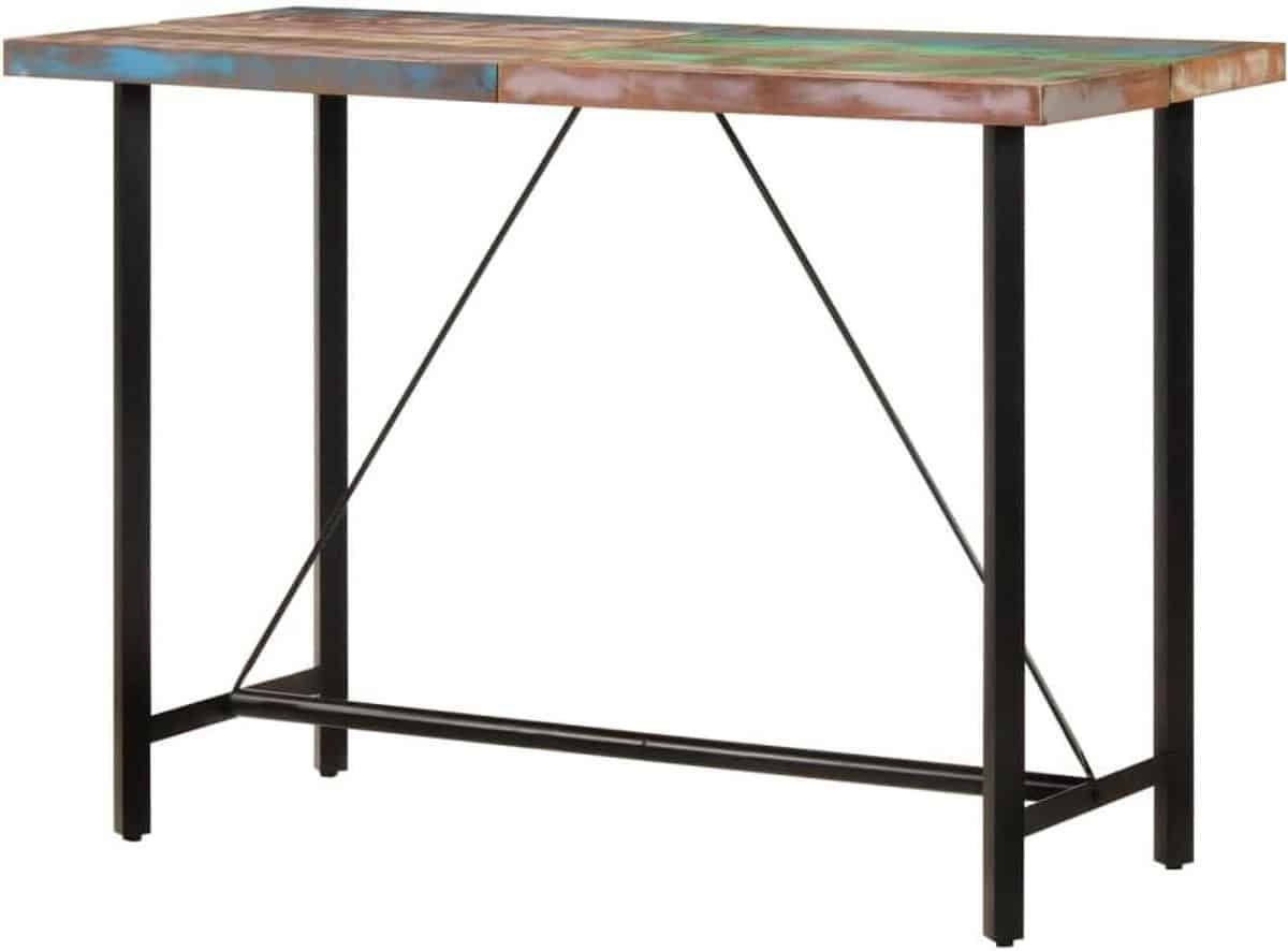bartafel massief hout hoge tafel keukenbar gezellig tafelen