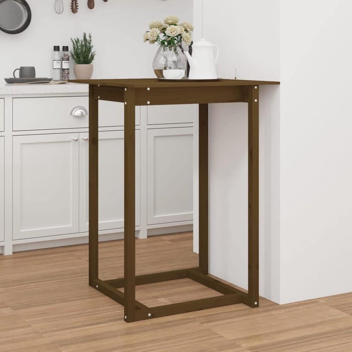 bartafel massief hout keukentafel hoge tafel gezellig tafelen