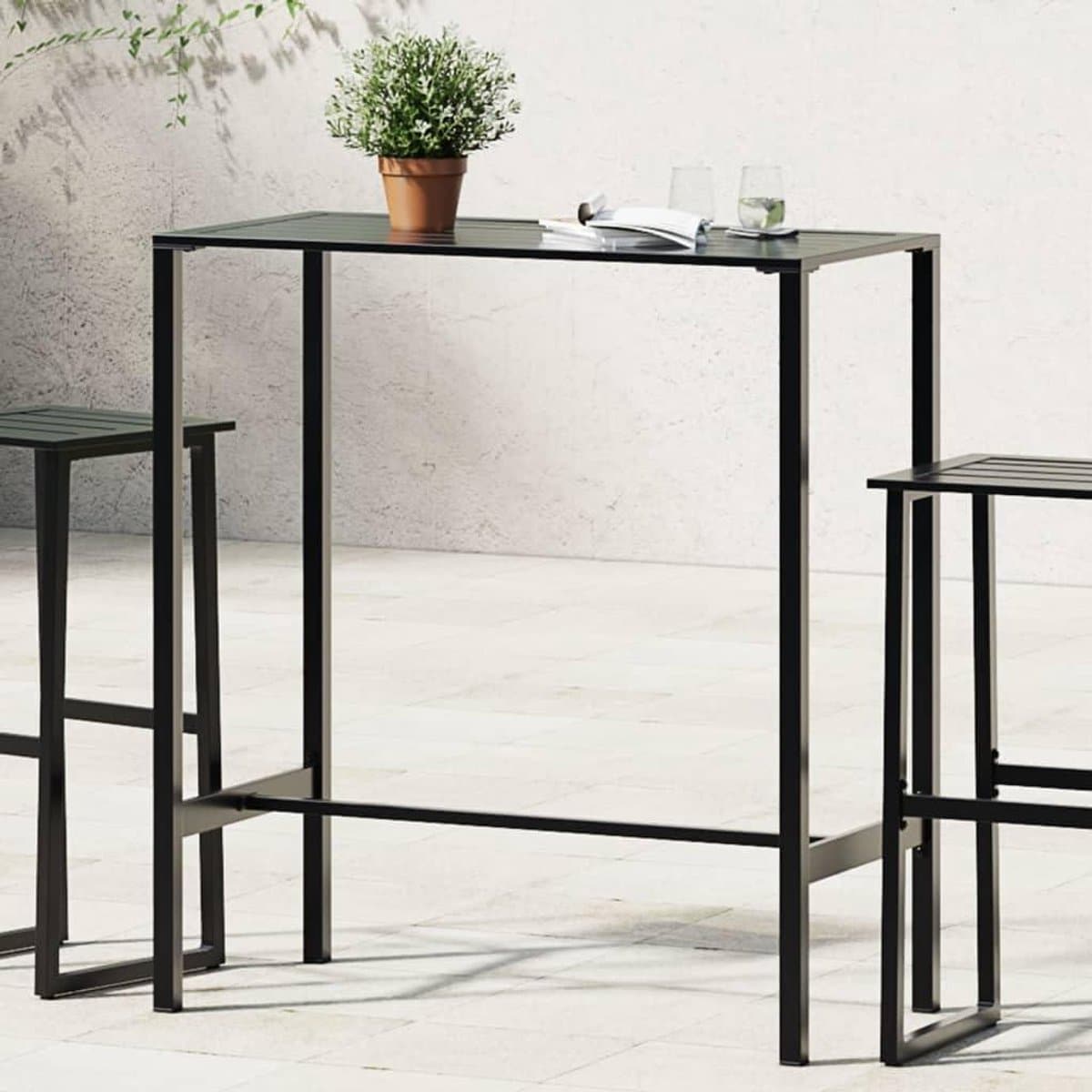 bartafel staal hoge tafel buiten genieten gepoedercoat