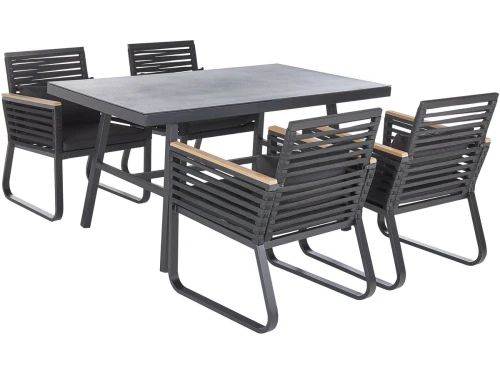 BELIANI CANETTO - Tuinset voor 4 - Zwart - Aluminium
