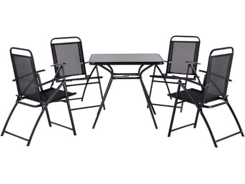 BELIANI LIVO - Tuinset voor 4 - Zwart - Polyester