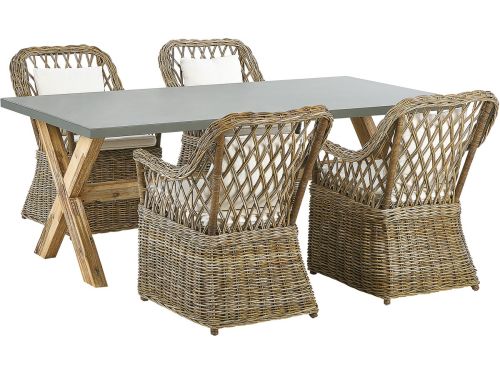 BELIANI MAROS/OLBIA - Tuinset voor 4 - Natuurlijk - Vezelcement