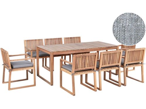BELIANI SASSARI PREMIUM - Tuinset voor 8 - Grijsmelange