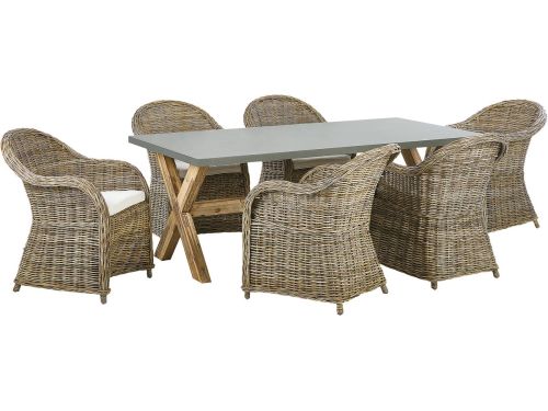 BELIANI SUSUA/OLBIA - Tuinset voor 6 - Natuurlijk - Vezelcement