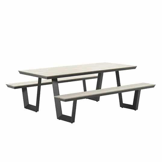 bell picknick set 200x90xh75 carbon black/light teak polyw garden impressions garden impressions