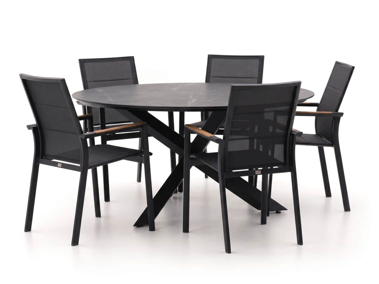 bellagio albinea/lodola ø150cm dining tuinset 6 delig stapelbaar laagste prijsgarantie!
