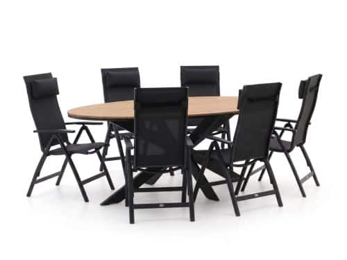 Bellagio Avio/Fidenza 220cm ovaal dining tuinset 7-delig verstelbaar - Laagste prijsgarantie!