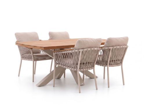 Bellagio Birgi Novo/Induno Deens Ovaal 180cm dining tuinset 5-delig stapelbaar - Laagste prijsgarantie!