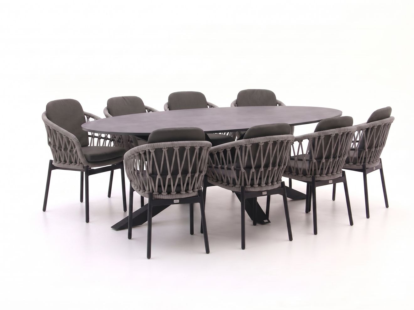 bellagio cupello/induno ellips 280cm dining tuinset 9 delig laagste prijsgarantie!
