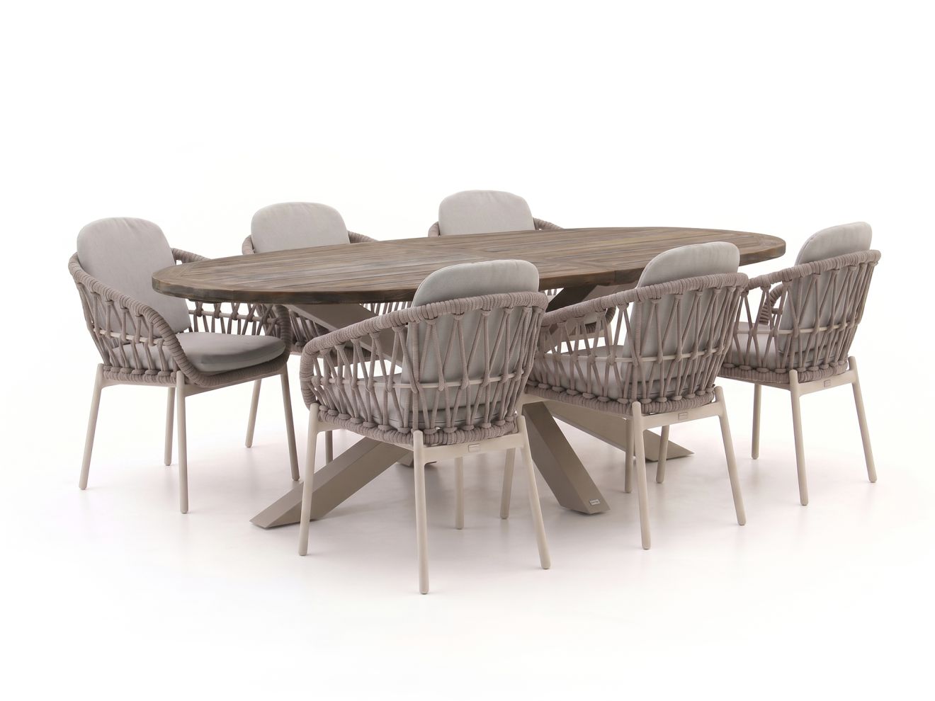 bellagio cupello/rough y ellips 240cm dining tuinset 7 delig laagste prijsgarantie!