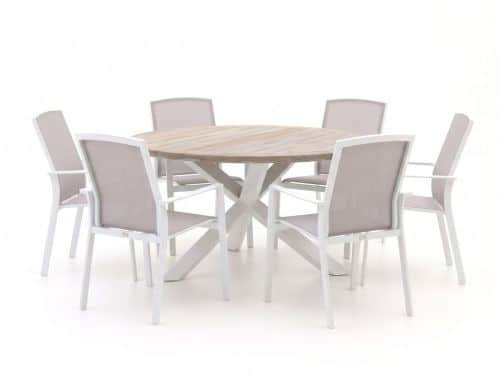 Bellagio Dranera/ROUGH-Y ø150cm dining tuinset 7-delig stapelbaar - Laagste prijsgarantie!