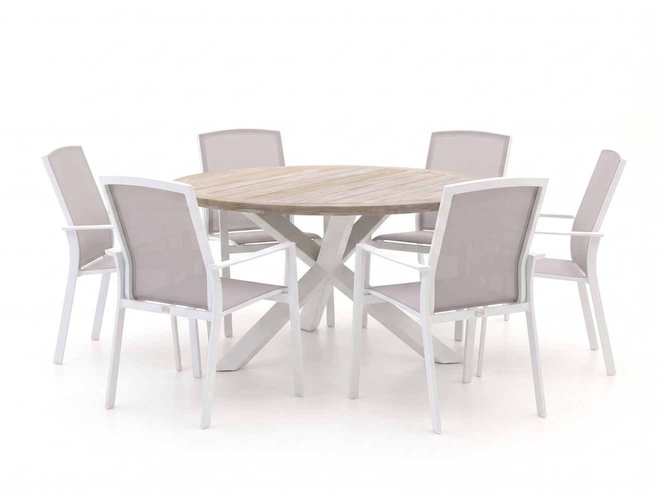 bellagio dranera/rough y ø150cm dining tuinset 7 delig stapelbaar laagste prijsgarantie!