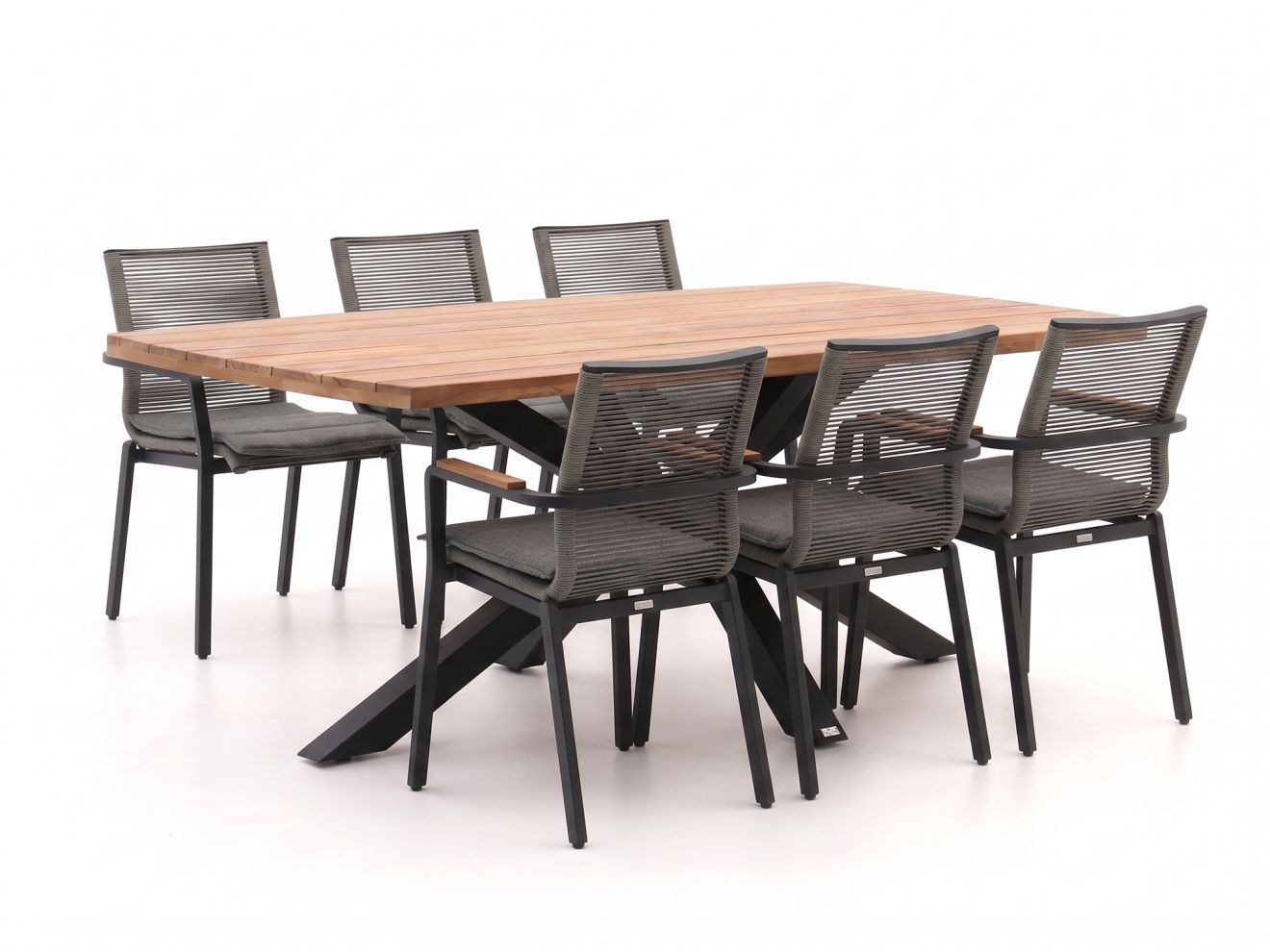 bellagio marudo/induno deens ovaal 220cm dining tuinset 7 delig stapelbaar laagste prijsgarantie!