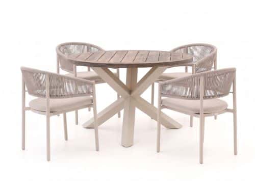 Bellagio Panaro/ROUGH-Y ø120cm dining tuinset 5-delig stapelbaar - Laagste prijsgarantie!