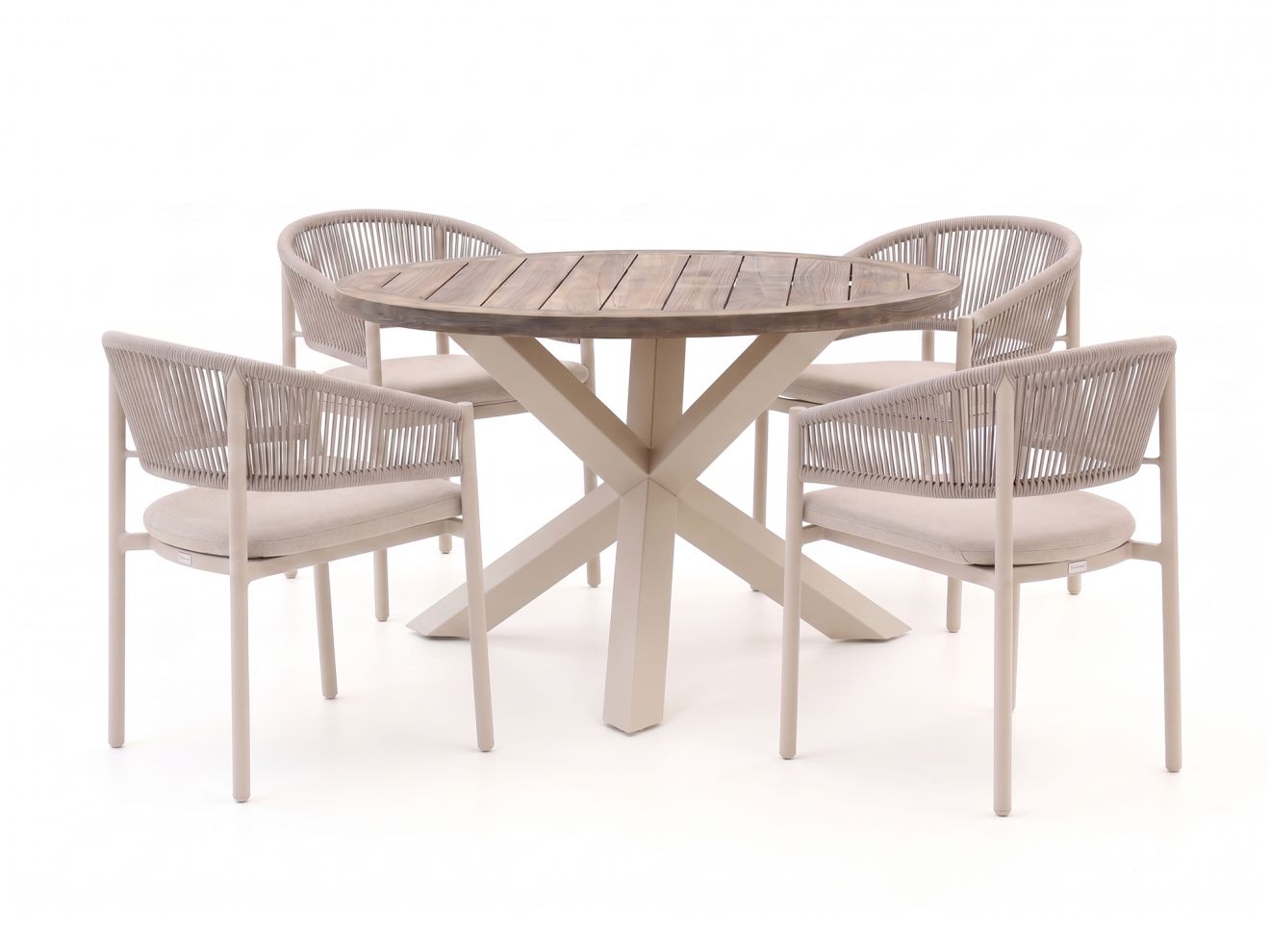 bellagio panaro/rough y ø120cm dining tuinset 5 delig stapelbaar laagste prijsgarantie!