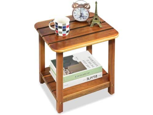 Bijzettafel Hout - Tuin Tafel - Buiten Gebruik - Drievoudige