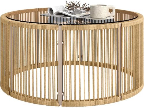 Bijzettafel Polyrotan - Koffietafel Tuin - Buiten Ontspannen - Gehard